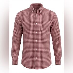 BONOBOS MENS BUTTON DOWN SHIRT SIZE L BLACK RUST COLORED CHECK